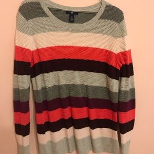 shades of pink color block sweater